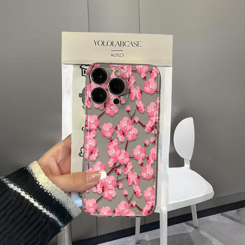 Цветущая слива Модный чехол для телефона Для iPhone 17 16E 15 11 12 14 13 Pro Max 16 Plus 17E Air Ударопрочный чехол Fundas