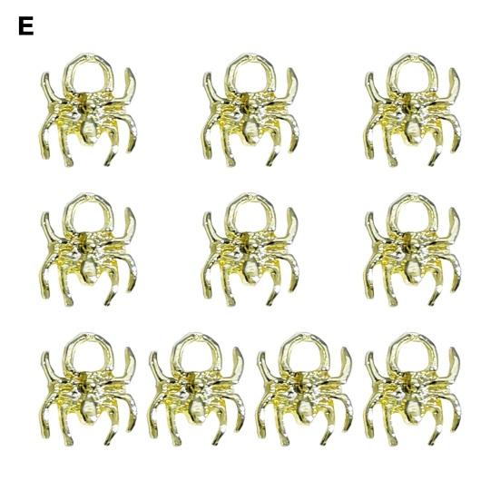 10 шт., украшение для ногтей, стразы, 3D лук, паук, череп, искусственный кристалл на металлических подвесках, креативные ювелирные украшения «сделай сам», аксессуары для чехла для телефона