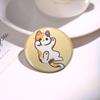 32/44/58mm Fun Cartoon Hand Drawn Cats Badge Half Faced Cat Pins Tinplate Brooches Breastpin for Backpack Clothes Handmade Gift Accessory