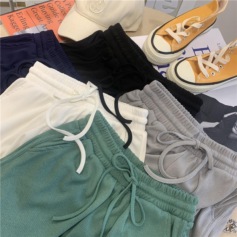 Спортивные шорты Ice Silk, женские летние, с высокой талией, корейская версия, свободные домашние пижамные штаны большого размера, широкие шорты