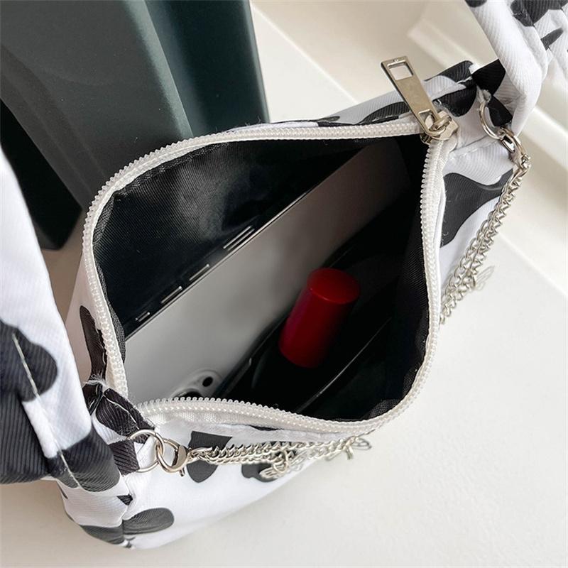 Yogodlns Модная сумка через плечо на молнии, мини-модная сумка под мышками с узором бабочки, маленькая стильная сумка с цепочкой и декором