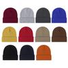 Зимняя унисекс вязаная шапка эластичная с отворотами утолщенная однотонная защита ушей теплая