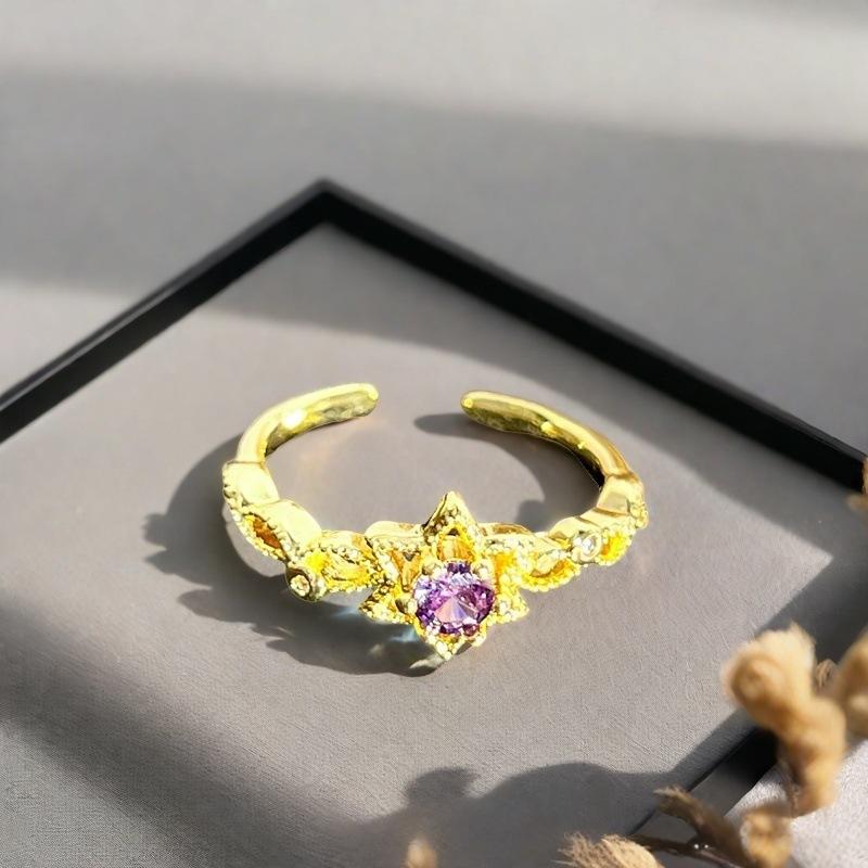 Да, Серия «Слепая коробка», Цветное сокровище, Цыганское открытое кольцо, Волна, Микровставка цирконов, Роскошное кольцо высокого класса.