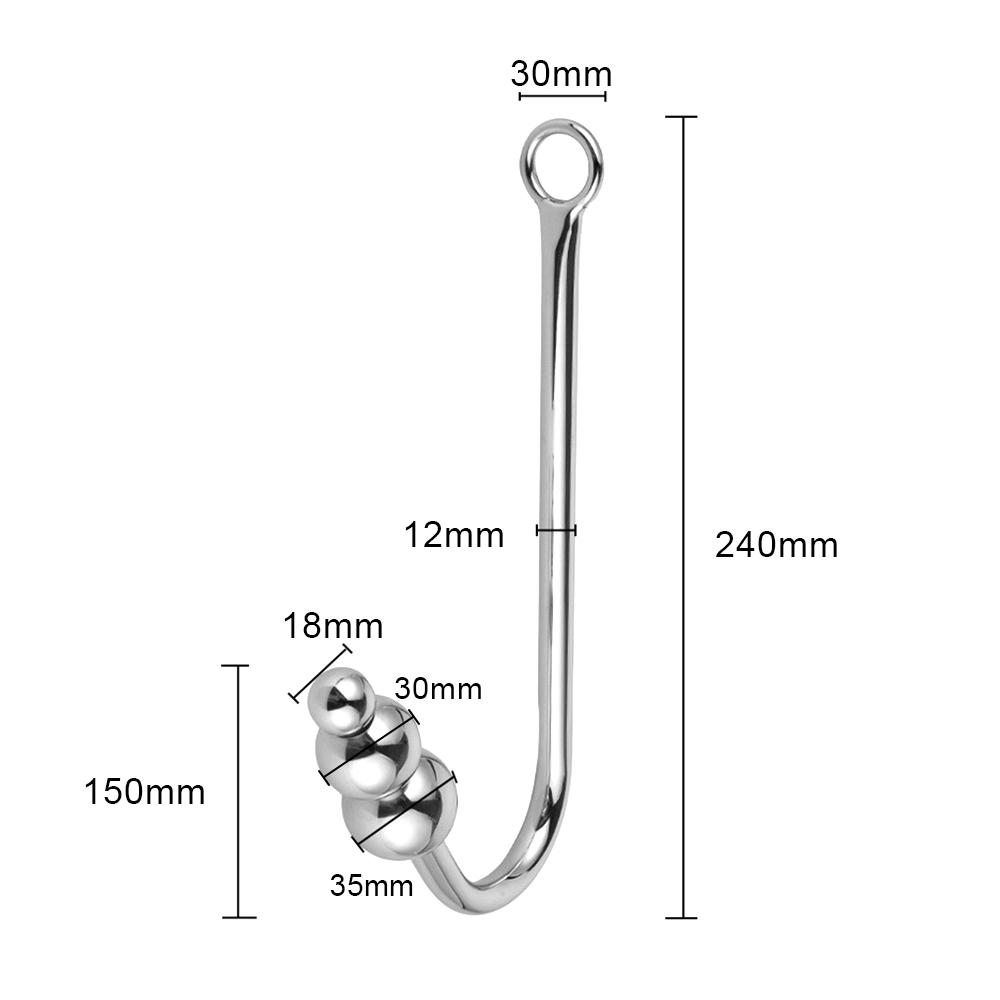 Анальные секс-игрушки Секс-игрушки для мужчин и женщин Анальная пробка с отверстием для шарика Анальный крючок Анальный расширитель из нержавеющей стали