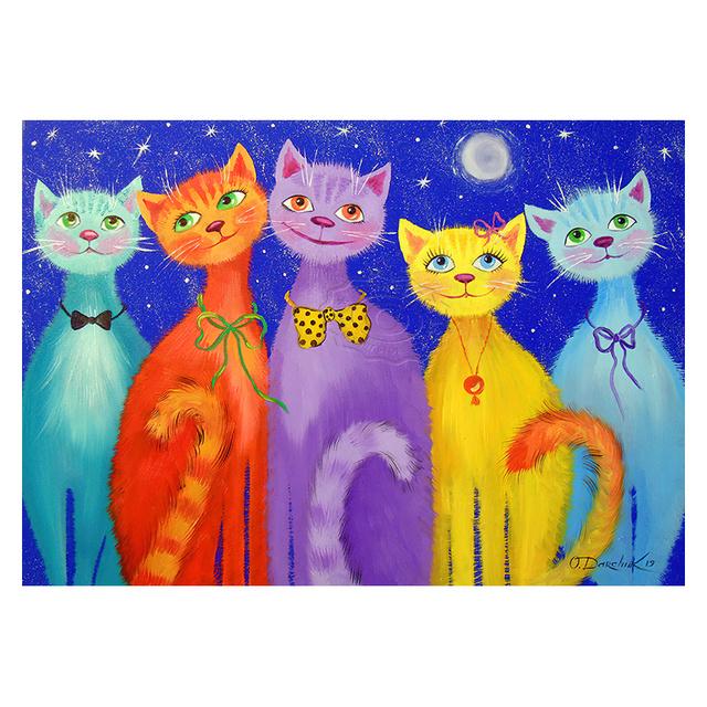 Graffiti Watercolor Animal Cat Canvas Painting Posters and Prints Nordic Walls