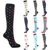 Women's Absorb Sweat Print Nylon Long Tube Compression Outdoor Sports Socks