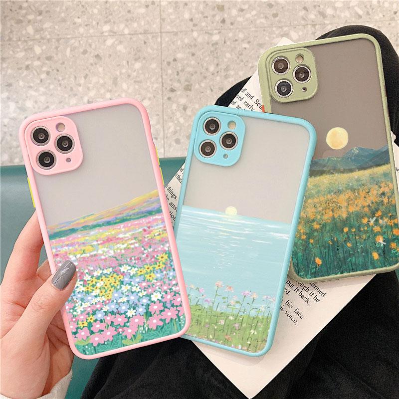 Field Flower Jungle Fresh Scenery Phone Case For iphone 16 14 11 12 13 15 Pro Max Mini 7 8 Plus SE2 XR XS Shockproof Cover Funda