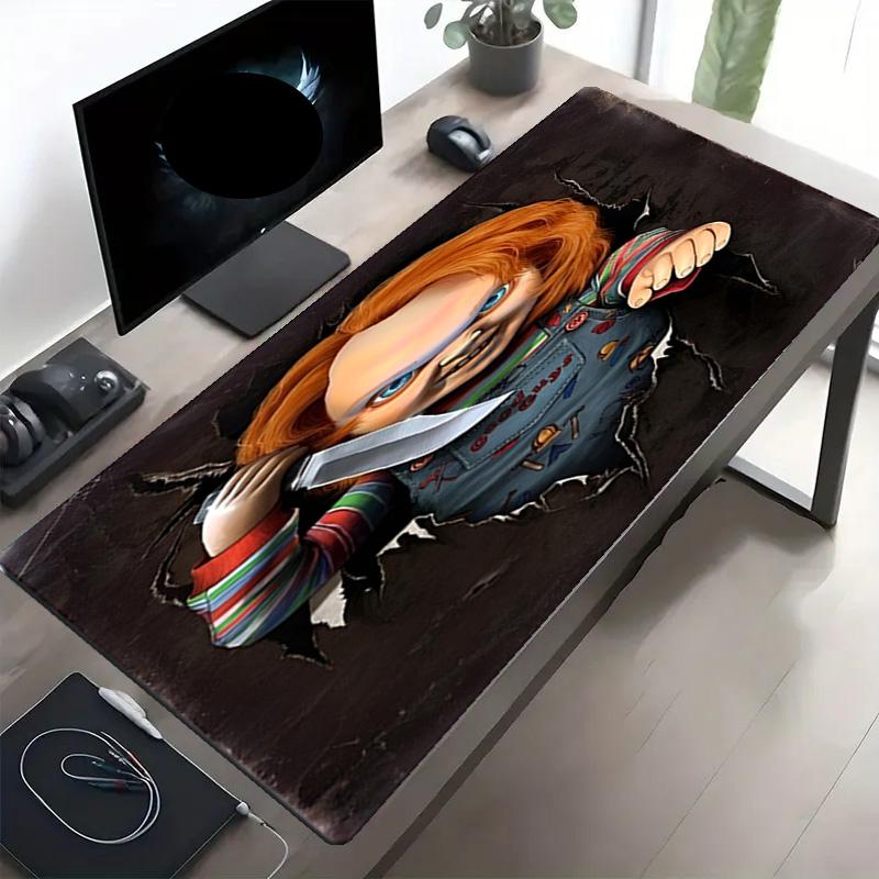 Bride of Chucky Print Mouse Pad, Anti‑Slip Desktop keyboard Mat, for PC Laptop Gaming Working Daily Use, Cool Festival Surprise Gift