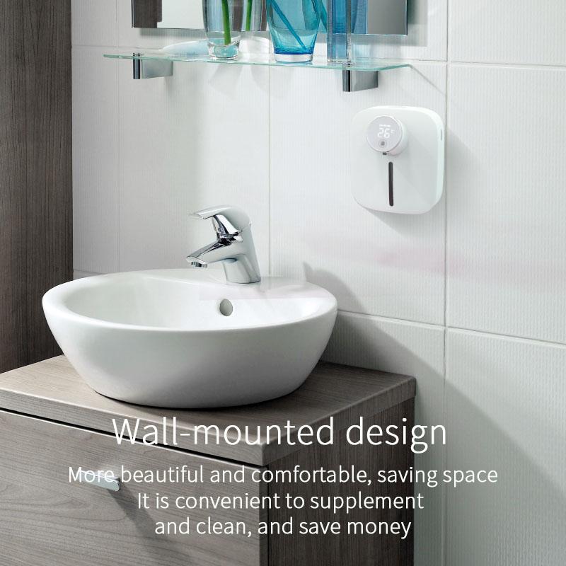 Диспенсер для мыла USB Перезаряжаемый 320 мл Диспенсеры для жидкого мыла Цифровой дисплей Пенный дезинфектор для рук