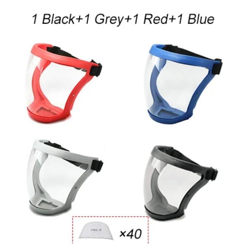 Work Protection Mask Transparent Full Face Shield Mask Reusable Face Protective Screen Anti-fog Windproof Dustproof Kitchen Tool