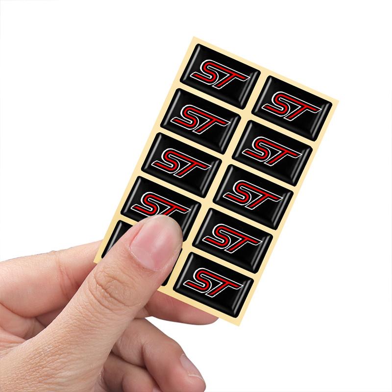 T410Pcs 3D Car Styling Epoxy Emblem Stickers Decor Interior Accessories For Ford Stline Focus Fiesta Mondeo Ecosport Kuga ESCAPE WEWG1