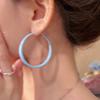 Серьги-кольца Simple Plain с серебряной иглой Универсальные Легкая роскошь Холодный стиль Круглые застежки для ушей Модные серьги в стиле Миллениум Spice Girl для женщин