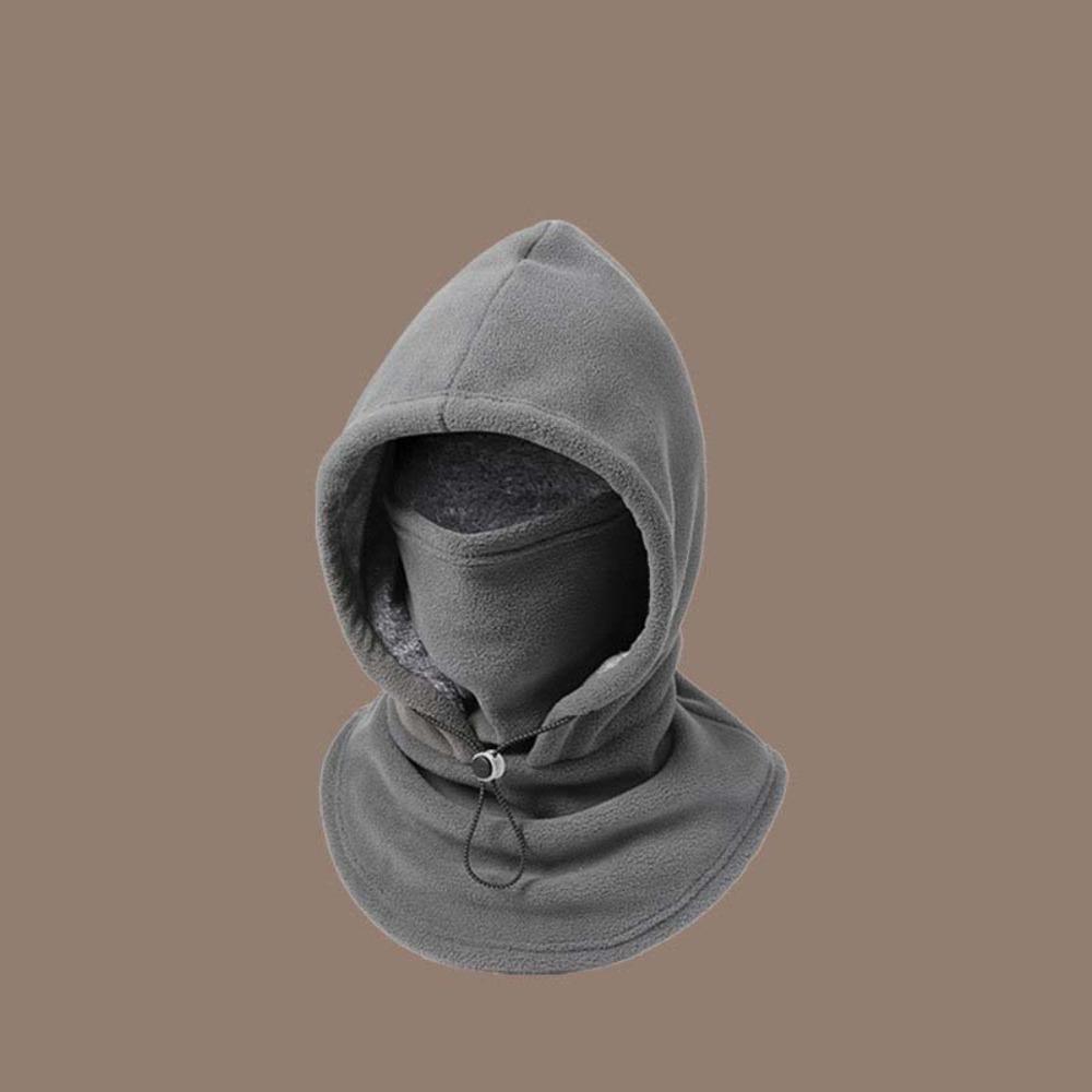 Thermal Hooded Neck Drawstring Pullover Cap Casual Helmet Hat Ski