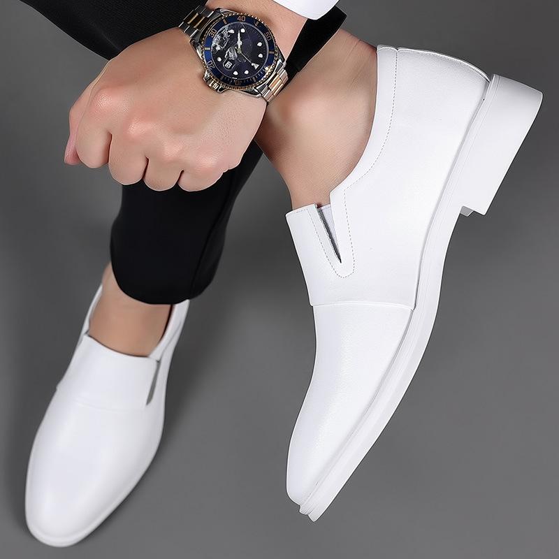 Fashion Fashion Solid Color Leather Men's Loafer Shoes Spring Autumn Designer New Pointed Man Dress Shoes Soft Male Business Shoes