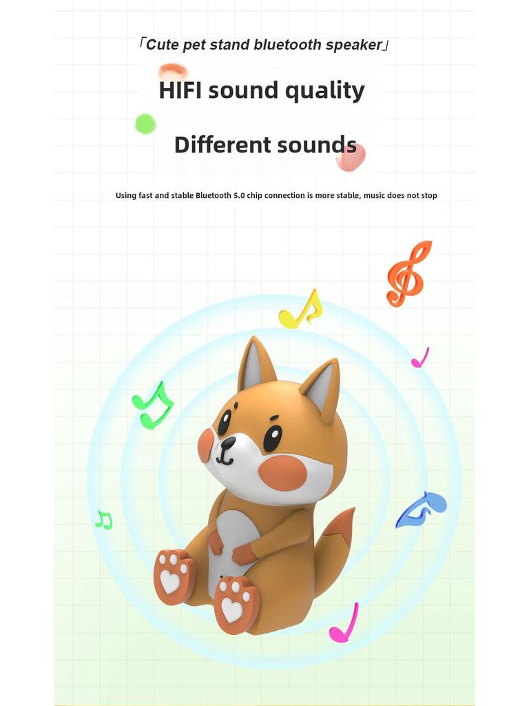 Мини-милый мультяшный динамик Bluetooth с животными - панда, лиса, птица, кошка