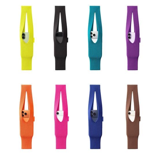 Knitted Mobile Phone Bag Stretchy Phone Pocket Universal Phone Sleeve Crossbody Pouch for Men Women Travel Gym Shopping