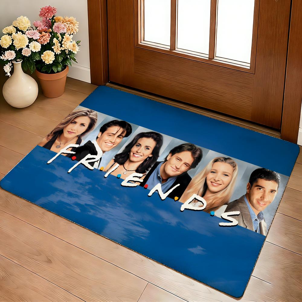 Friends Welcome Floor Mat Cozy Flannel Soft Thick Non-Slip Mat For Living Room Bedroom Kitchen Decor Rugs