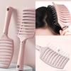 1Pc Pink Elastic Massage Combs Hollow Out Hair Brush Scalp Massage Combs Detangler Fast Blow Drying Hair Styling Detangling Tool