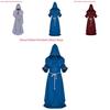 Средневековый Костюм Монаха Волшебника Жреца Комплект с Мантией и Шалью Для Косплей Мероприятий и Хэллоуина
