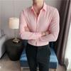 Long Sleeve Shirts For Men Business Formal Wear Slim Fit Shirt