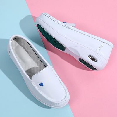 Новые туфли медсестры на воздушной подушке, мягкая подошва, дышащие, на плоской подошве, противоскользящие, с неглубоким вырезом, с круглым носком