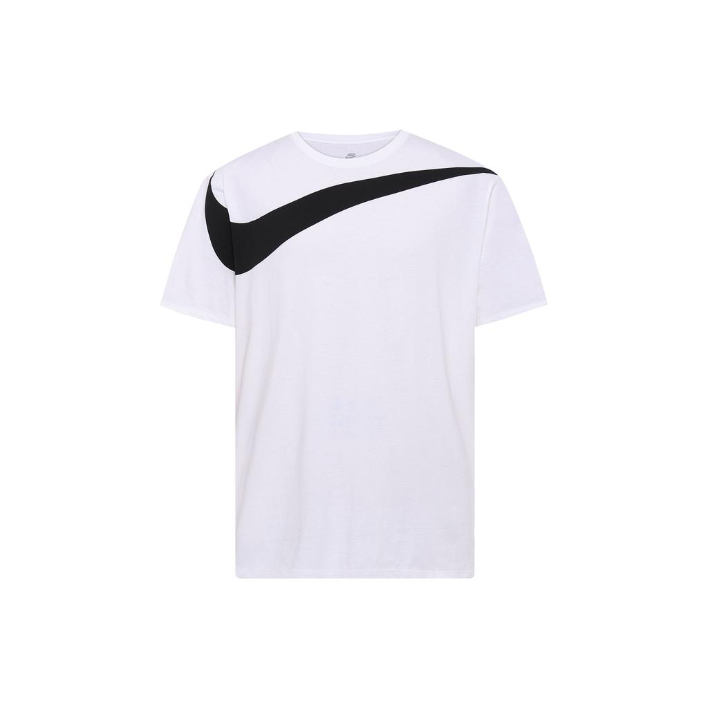 Nike Спортивная футболка унисекс с короткими рукавами и круглым вырезом Swoosh, белая 856490-100