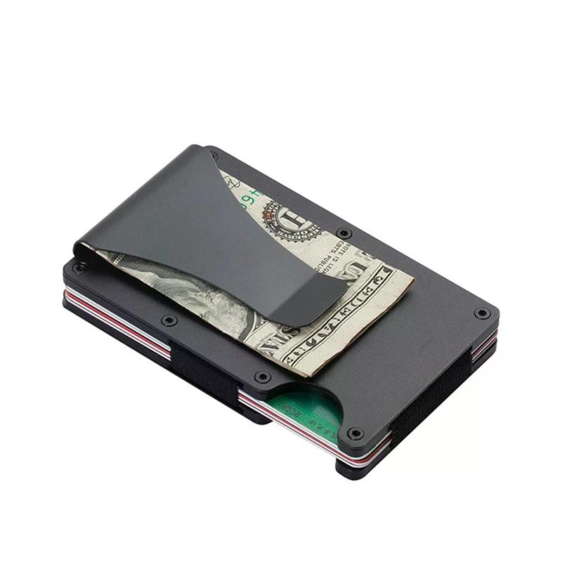 Минималистичный кошелек для мужчин и женщин - Тонкий RFID-кошелек, устойчивый к царапинам, держатель для кредитных карт и зажим для денег, Легко снимаемые деньги