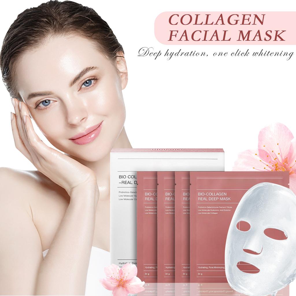 Коллагеновая маска, глубоко увлажняющая маска, ночная увлажняющая маска, фиксирует влагу и увлажняет кожу, 34 мл