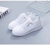 BKQU Женская обувь Летняя мода Повседневная белая кружевная дышащая сетчатая платформа плоские женские кроссовки