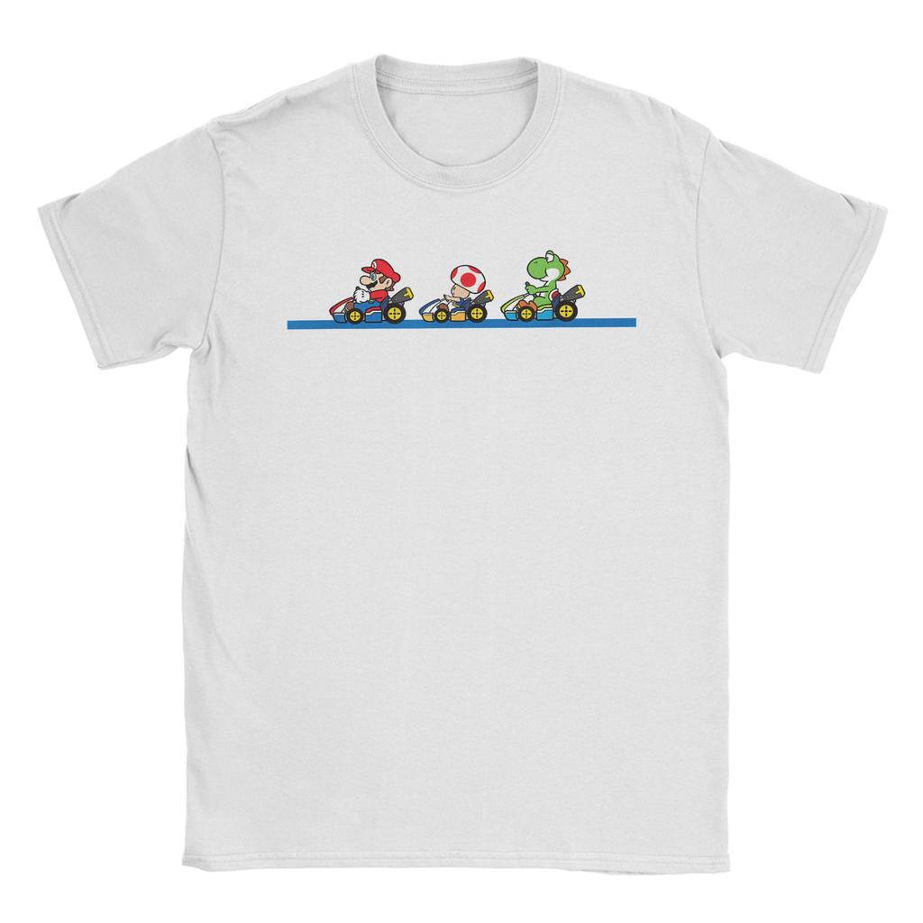 Kart Yoshis Toad  Marios Vintage Race Line Up T Shirts Mens Women Cotton TShirts O Neck Tee Shirt Short Sleeve Clothes Summer