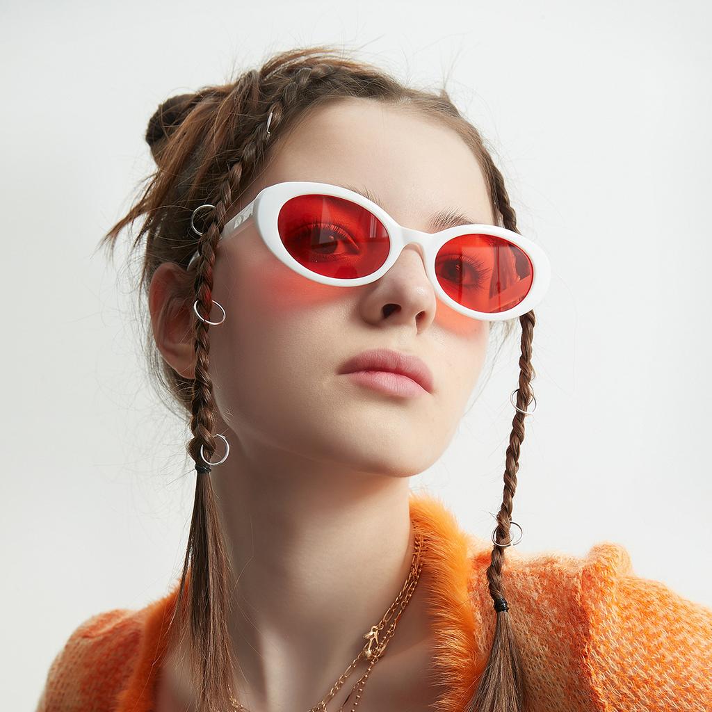 81381 Солнцезащитные очки конфетного цвета с маленькой оправой для женщин, популярные цветные линзы, ретро очки, защита от УФ-лучей