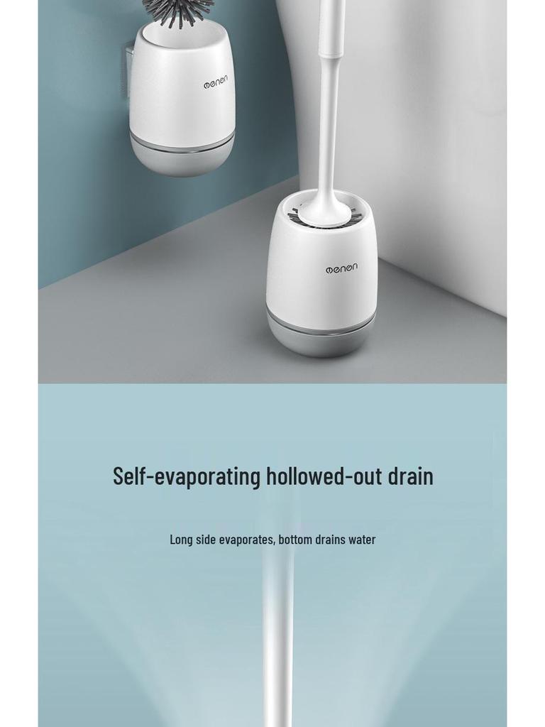 Wall-Mounted Soft Bristle Toilet Brush with Long Handle for Dead Corner Cleaning