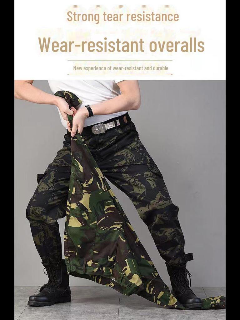 Мужские камуфляжные рабочие брюки — прочные, устойчивые к грязи, свободного кроя для использования на открытом воздухе и в строительстве