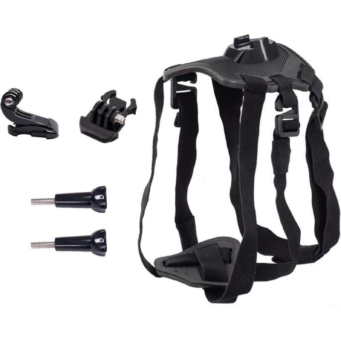 Крепление-шлейка для собаки на Gopro, Мягкая и регулируемая жилетка-шлейка для собаки с 2 монтажными базами, Фиксация на груди и спине питомца для Gopro Hero Все модели, Подходит