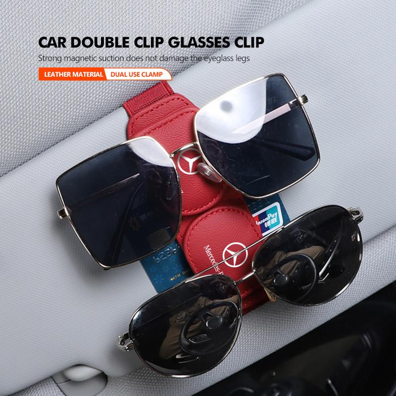 CRR1 Car Sun Visor Glasses Clip Card Ticket Holder Stand Fastener For Mercedes Benz CLK GLC W212 C200 C300 W203 W204 W205 W169 W176
