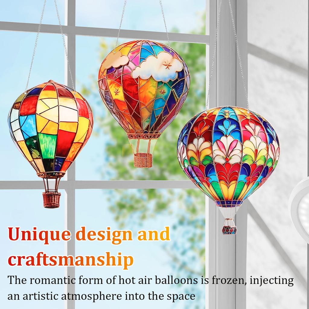 6 шт. Подвесное украшение «Воздушный шар» Плоский акриловый кулон «Воздушный шар» Красочные подвесные украшения для окна для стены, гостиной