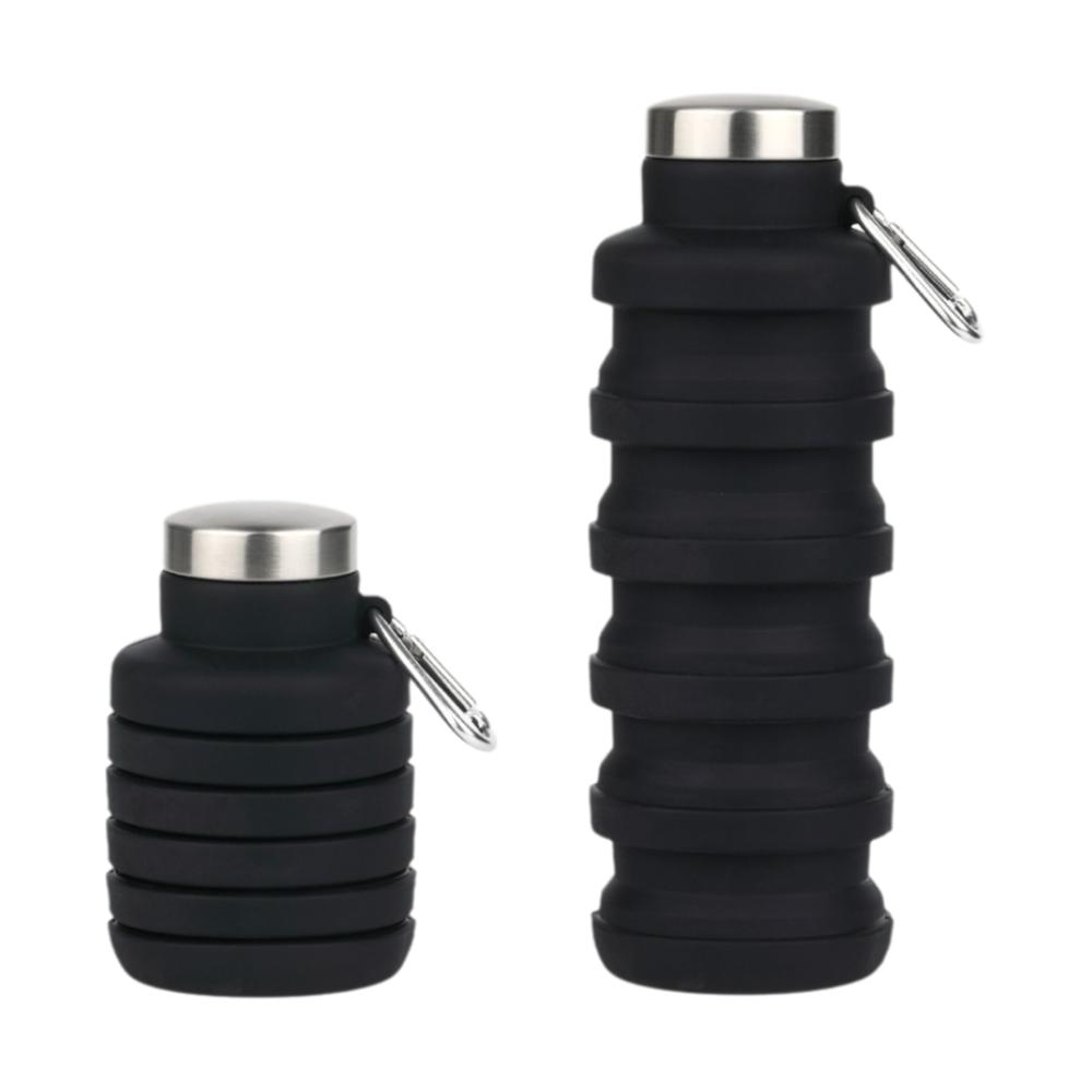 17oz Collapsible Water Bottle Silicone Leakproof Foldable Water Bottle Eco-Friendly Lightweight Sport Water Bottle Hiking