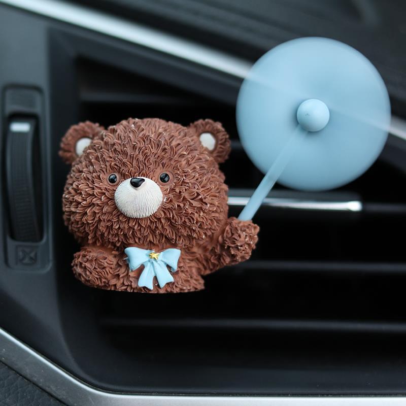 Car Air Freshener Clips Cute Animal Rotating Windmill Perfume Diffuser Air Conditioner Vent Decorations Car Interior Accessories