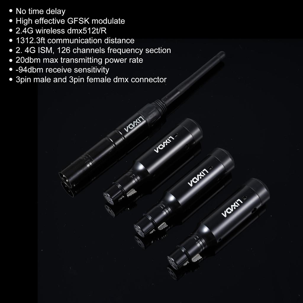 Lixada DMX512 2,4G беспроводной передатчик-приемник набор 126 каналов для вечеринки DJ Show Club Disco KTV