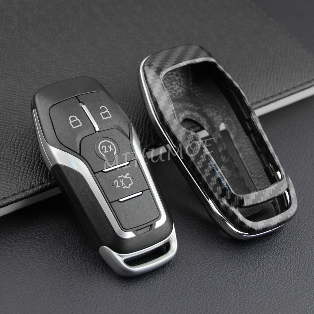 Для Ford Lincoln Чехол-цепочка для брелока автомобильного ключа из углеродного волокна Fusion Explorer Mustang Edge F-150 Mondeo MKC MKX MKZ Аксессуары