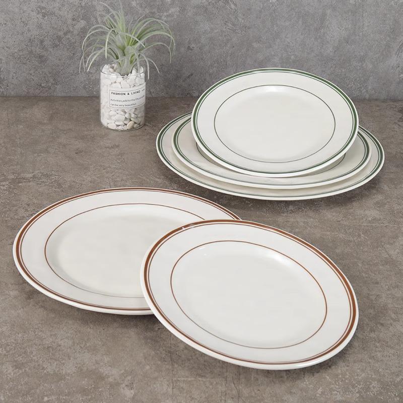 Круглая melamine тарелка Kaibaiya под фарфор - Пластиковая плоская тарелка для гостиничной посуды и сервировки фуршета