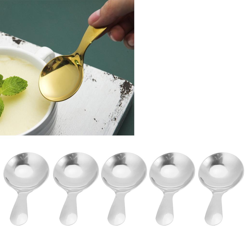 5 шт. ложка для мороженого из нержавеющей стали 304, чайная десертная ложка для крема, кухонная утварь, серебристая