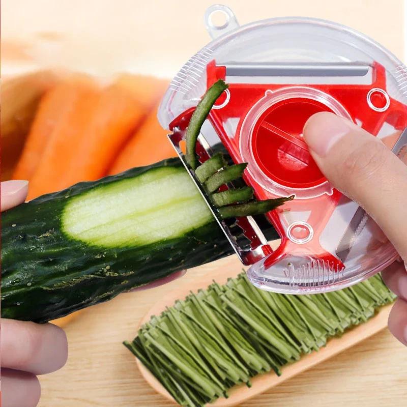 3 In 1 Magic Peeler, Vegetable Shredder with Multiple Blades, Kitchen Tools for Peeling, Shredding and Slicing Fruits.