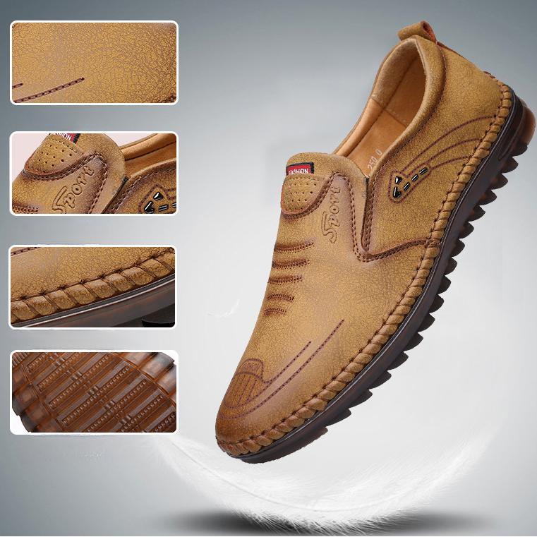 Модные тенденции Мужская повседневная кожаная обувь Мягкая подошва Рабочая обувь для мужчин Нескользящие кроссовки для ходьбы Туфли для вечеринок Универсальные дышащие сандалии