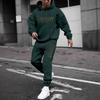 New sweater sweatpants set letter printing casual jacket autumn and winter velvet street tide youth hooded suit