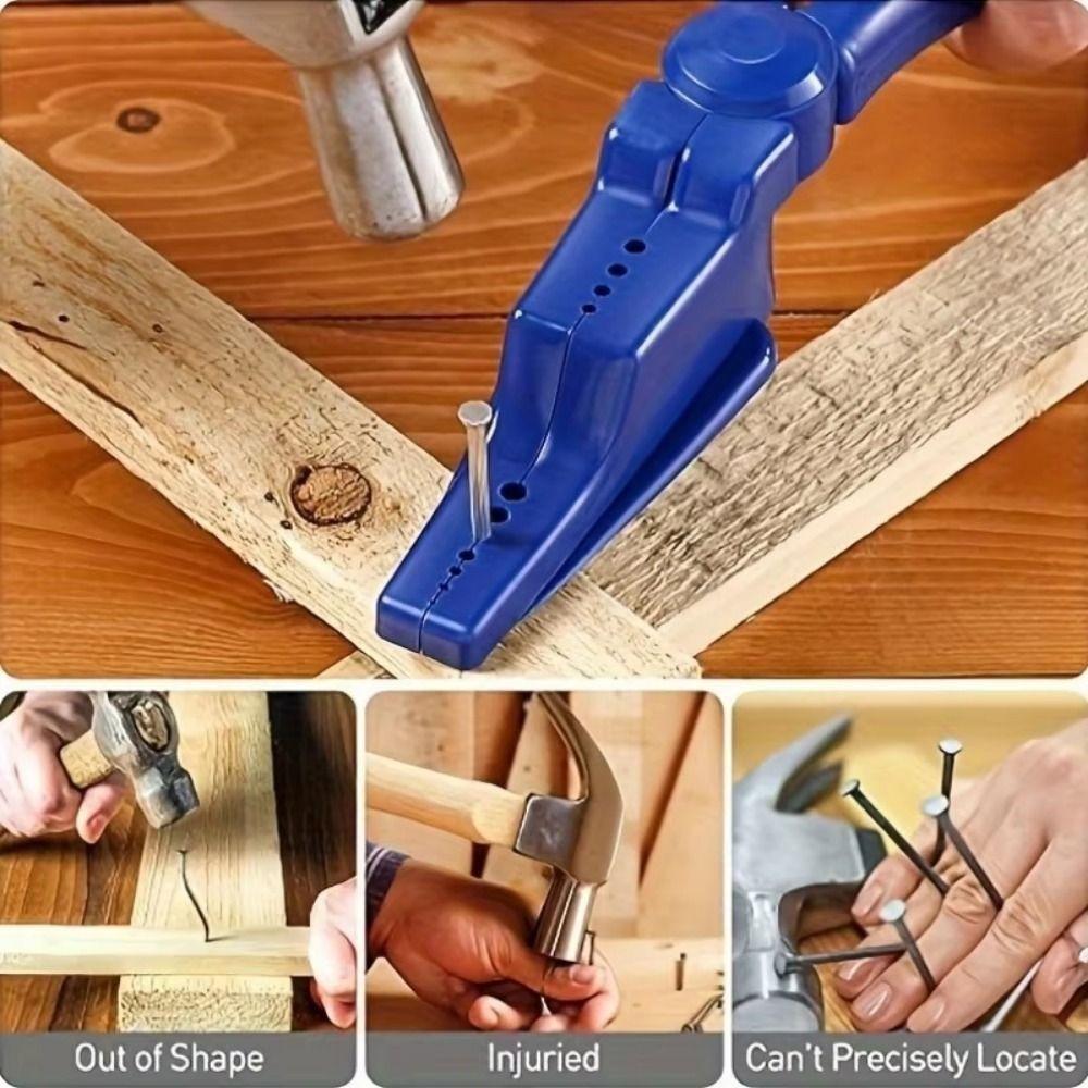 Plastic Sliding Joint Nail Holding Pliers Anti-Slip Nailing Auxiliary Clamp Hammering Nails