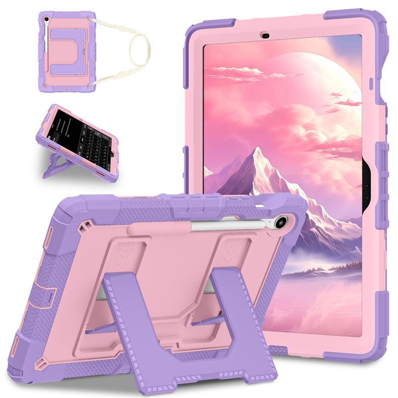 Compatible with Samsung Tab S10 Lite/S9 FE 11-inch Tablet Case, Shockproof Stand Cover, with Strap Full Protection