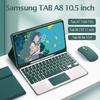 Bluetooth-клавиатура для Samsung Galaxy Tab S8 X700 X706 S7 11 дюймов, чехол S6 Lite 10,4 Tab A7 A8, кожаный чехол с клавиатурой