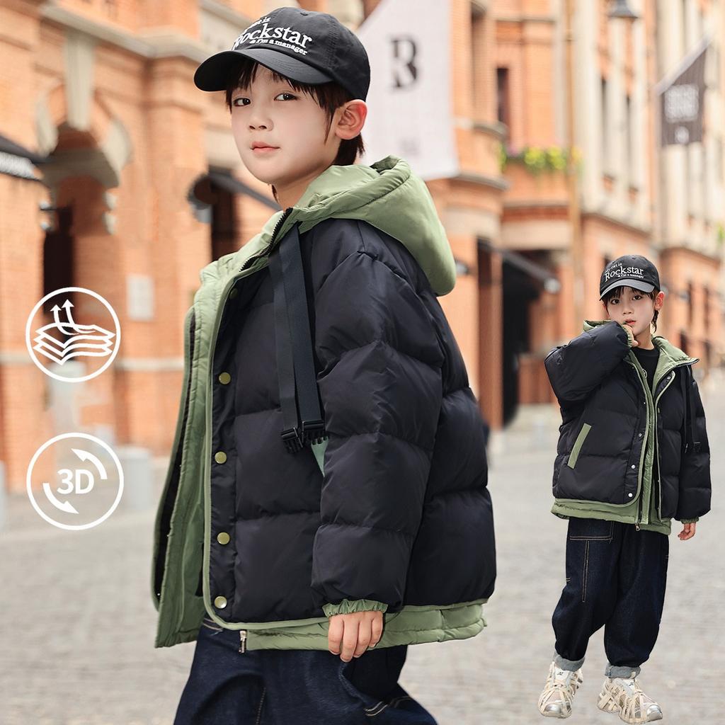 Зимняя детская куртка для мальчиков, утолщенная и модная пуховая хлопковая куртка для мальчиков 4-14 лет на зиму