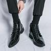 Модные лакированные кожаные мужские туфли с высоким берцем Модные яркие стили серии цветов Ботинки для отдыха на открытом воздухе для деловых вечеринок